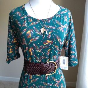 Lularoe Julia 👗-teal and feathers, bodycon, large
